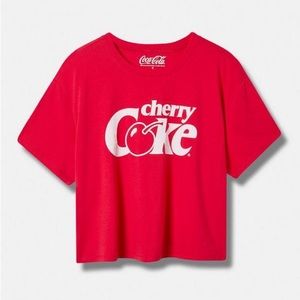 Torrid 2X Cherry Coke Relaxed Fit Cotton Crop Crew Tee